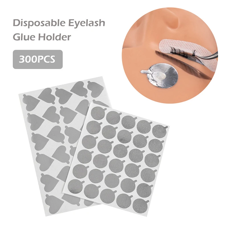 

300pcs Disposable Eyelash Glue Holder foil Pallet Glue Paper Patches Sticker For Eyelash Extension glue paper pad Eye Sticker