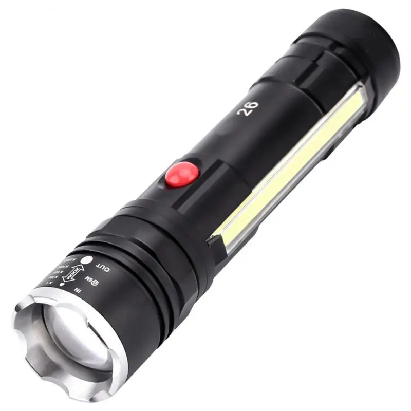 

USB Rechargeable Flashlight Telescopic Zoom Light Searchlight Tail Magnet Work Lamp Emergency Camping Tent Fishing Torch