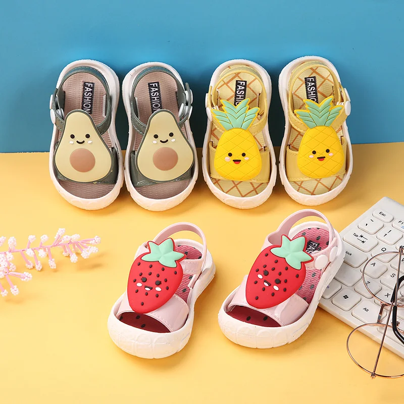 

2021 Summer 0-3 Years Kids Shoes Fashion Cute Fruit Strawberry Princess Children Sandals for Girls Toddler Baby Soft Breathable