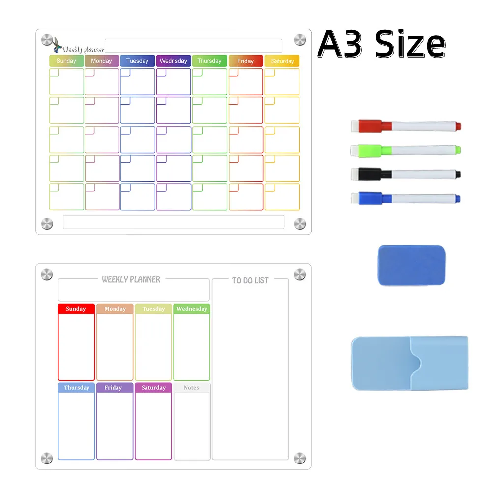 

Магнитная доска Размера A3, планировщик холодильника, планер, календарь, стол, стираемая сухая наклейка на холодильник, доска для сообщений