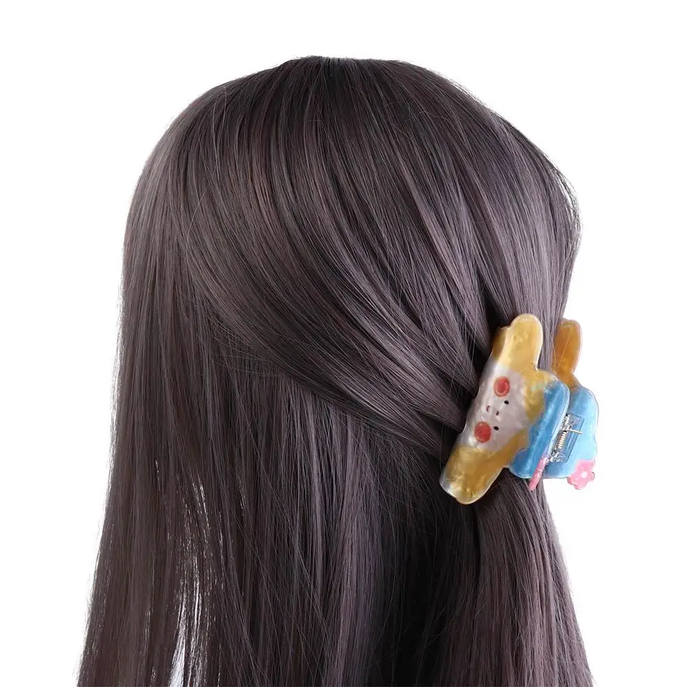 Зажим ярких цветов розовый тюльпан астронавт пластиковый коготь для волос