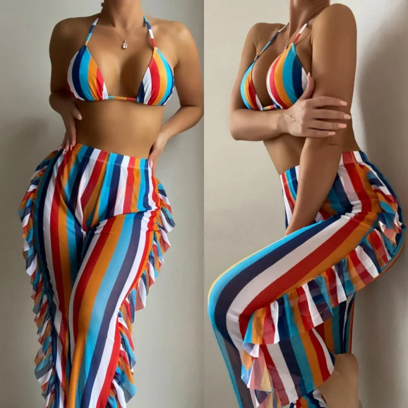 

2023 New Swimsuit Women Bathing Suit Bikini Set Swimwear Three Piece Suit Summer European and American Printing Sexy Fashion