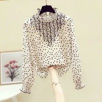 french long sleeved chiffon shirt womens new new loose outer top blouse blouses for women fashion 2022 solid