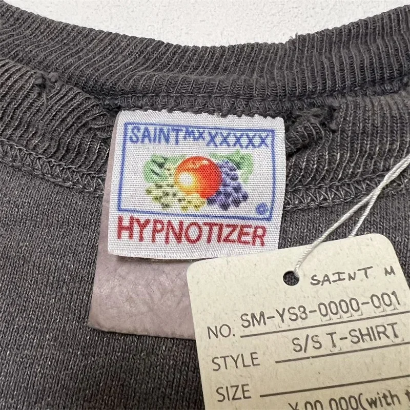 25ss стираный черный Saint Michael хип-хоп мужские толстовки 1:1 лучшее качество толстовка