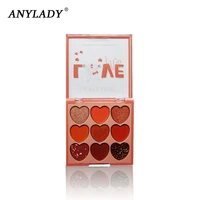 anylay 9 colors heart shaped eyeshadow palette matte shimmer glitter eye makeup professional brand cosmetics long lasting