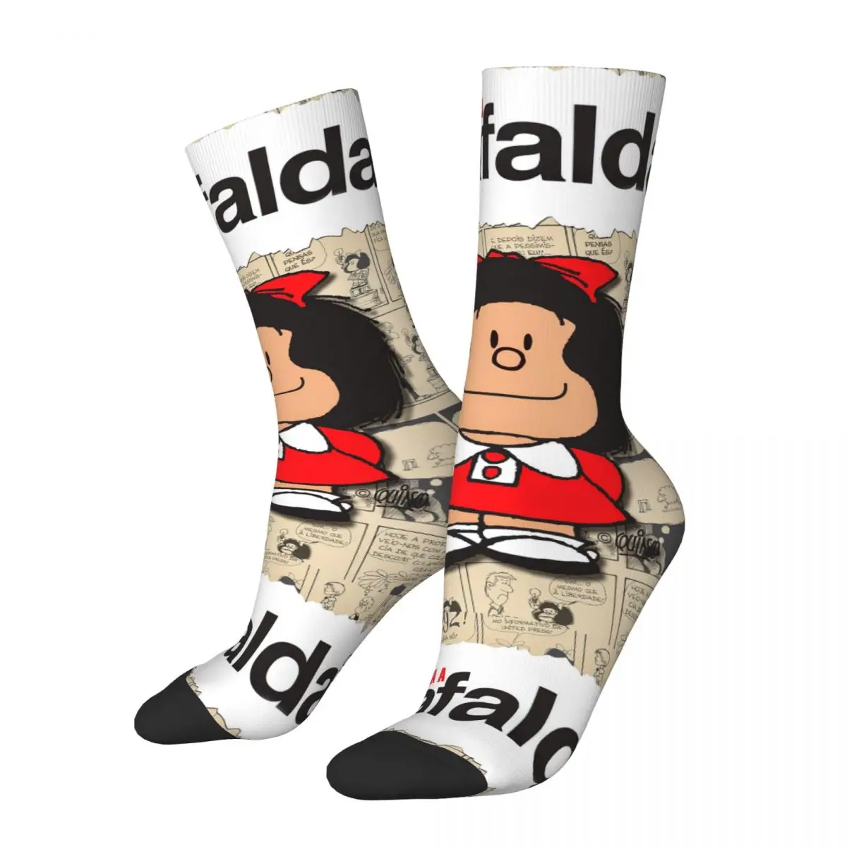 

Зимние теплые смешные женские мужские носки Mafalda комикс кавайные аминовые нескользящие спортивные носки