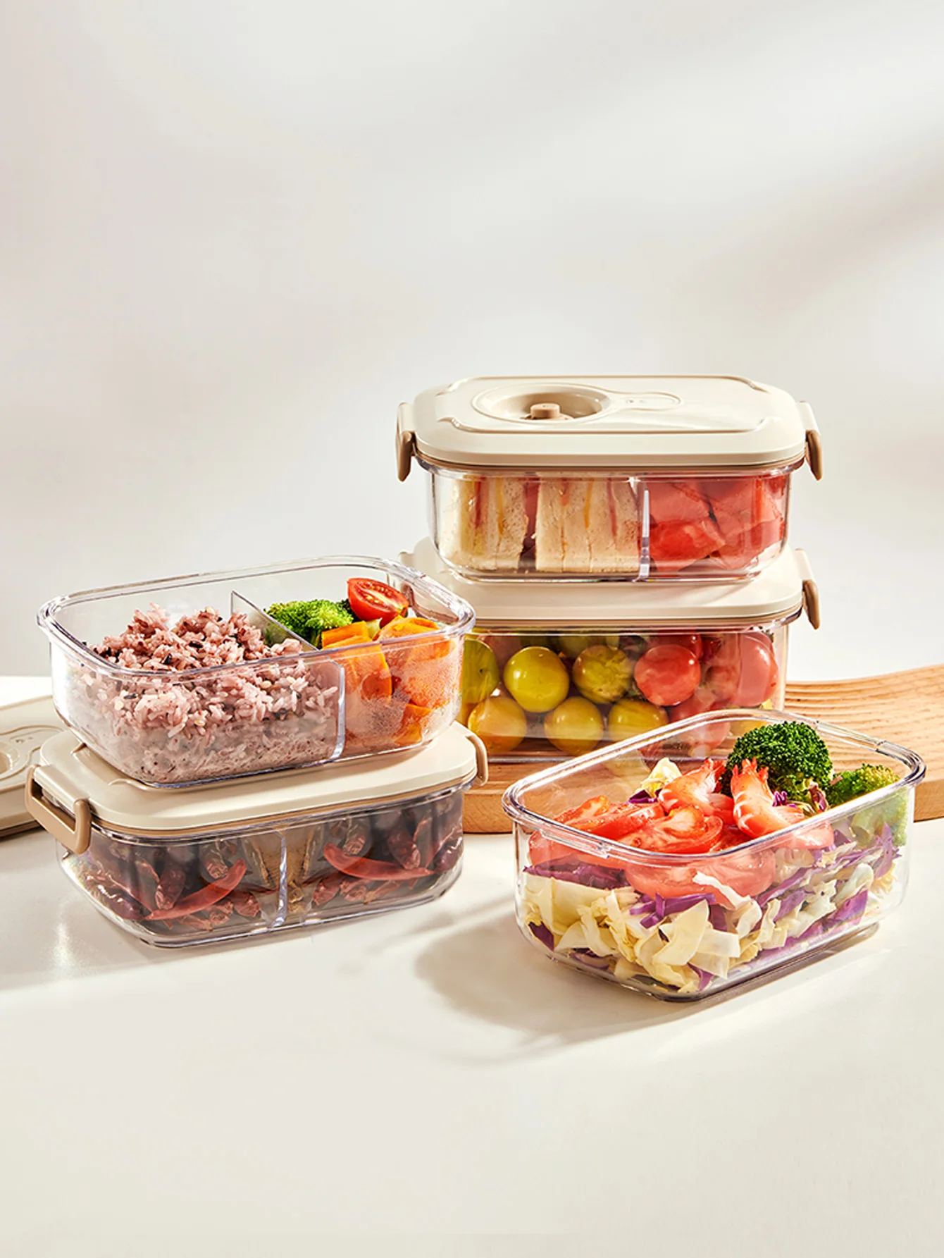 WORTHBUY Прозрачный Пластиковый Ланч-бокс Для Детей И Студентов Портативный