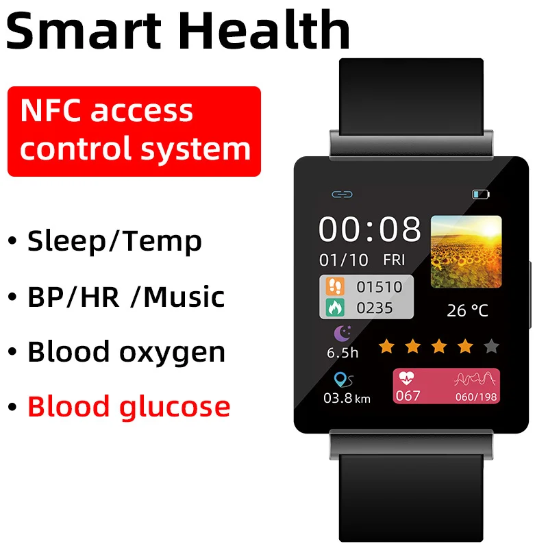 

Новинка 2023, умные часы с измерением уровня сахара в крови, пульса, артериального давления, температуры тела, умные часы с контролем доступа для мужчин и женщин, распродажа