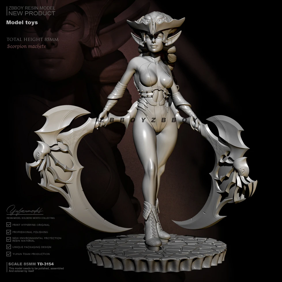 

85mm Resin model kits figure beauty colorless and self-assembled TD-3154