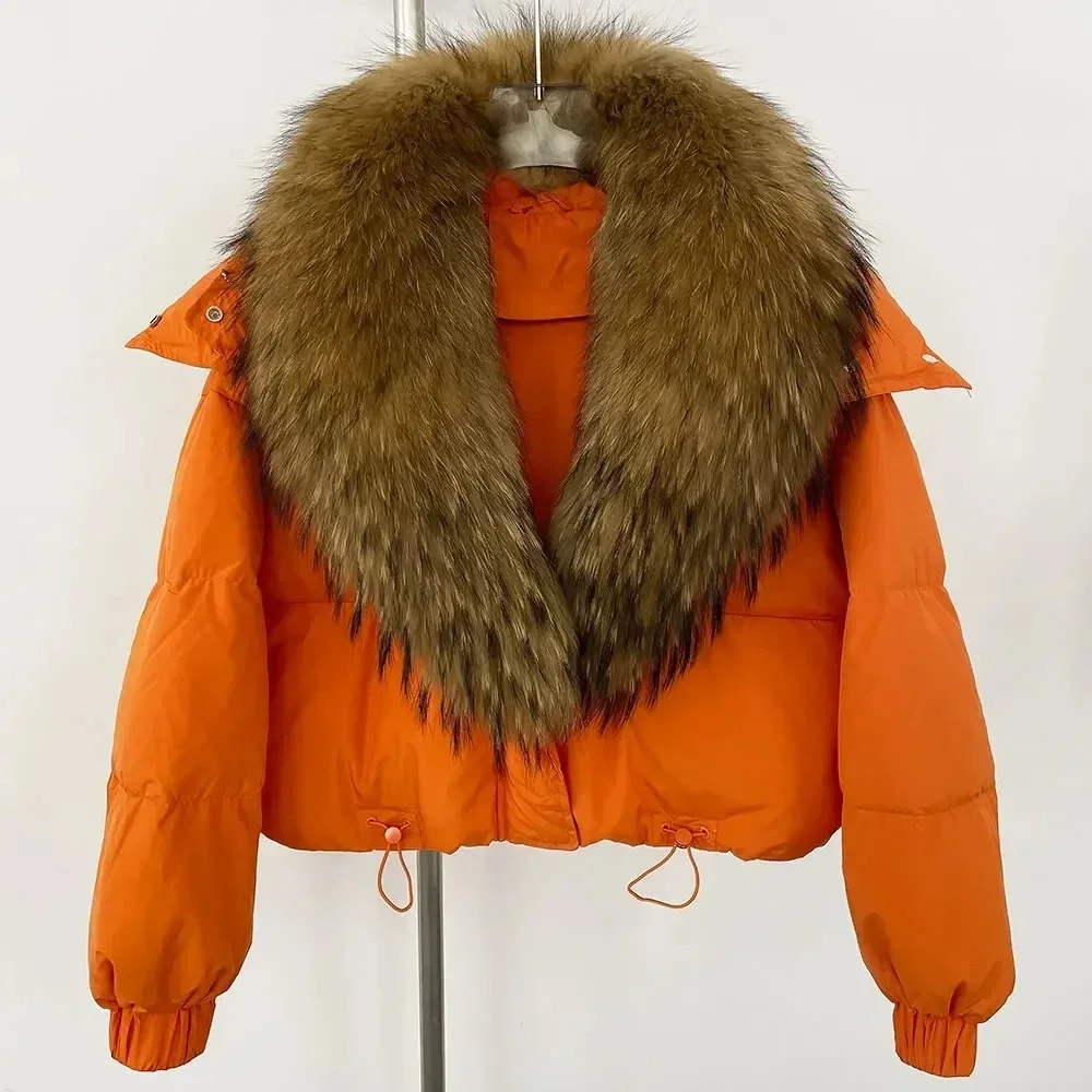 Роскошное 2024 новое пальто из натурального лисьего меха на утином пуху зимняя