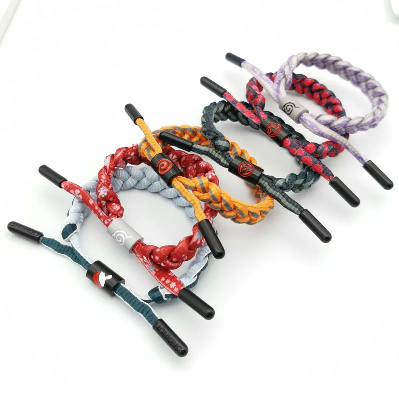 

Anime Narutos SKonoha Bracelets Cute Cosplay Leaf Men Women Glass Metal Bead Weave Sport Bracelet Bangle Cartoon Jewelry Gifts