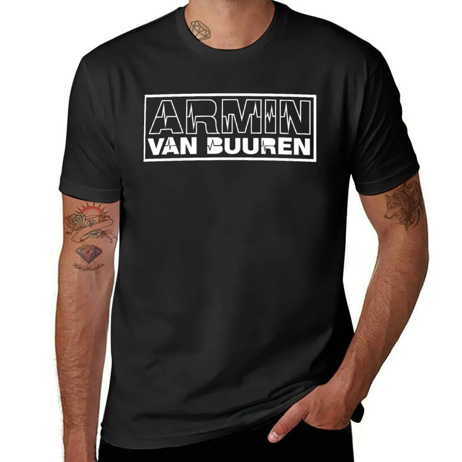 Фото Креативный дизайн от Armin van Buuren, лидер продаж, белая футболка, футболки, винтажная одежда, тяжелые мужские футболки с графическим рисунком №1