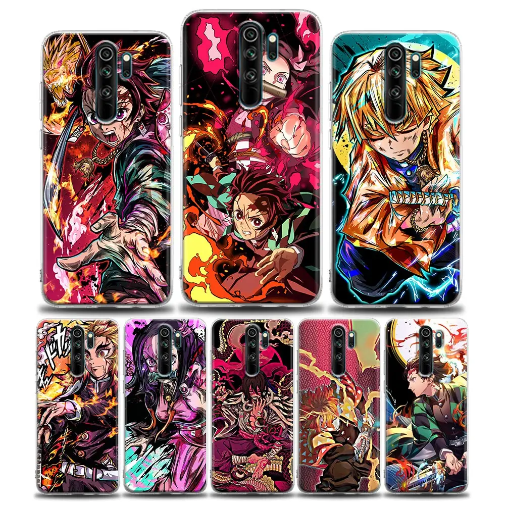 

Kimetsu no Yaiba Anime Case For Xiaomi Redmi Note 12Pro 11 10 9 8 12 Pro Plus 9s 10s 11s 11T Cases Soft Clear Cover Demon Slayer