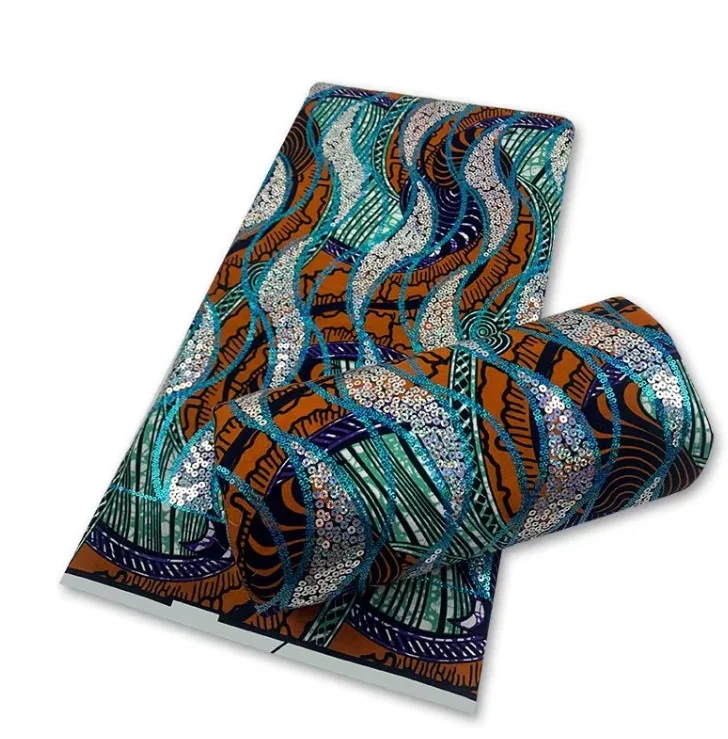 2022 Высококачественная африканская ткань с блестками воск принт хлопок Анкара