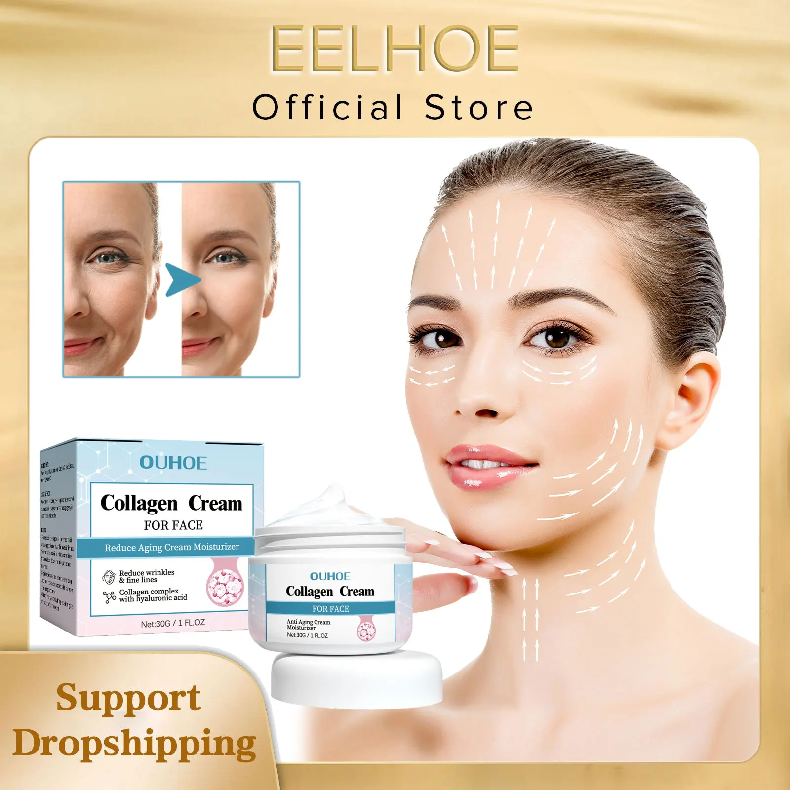 

Fade Fine Lines Cream Lifting Firming Whitening Slack Sagging Improve Roughness Dryness Brightening Skin Tone Anti Aging Lotion