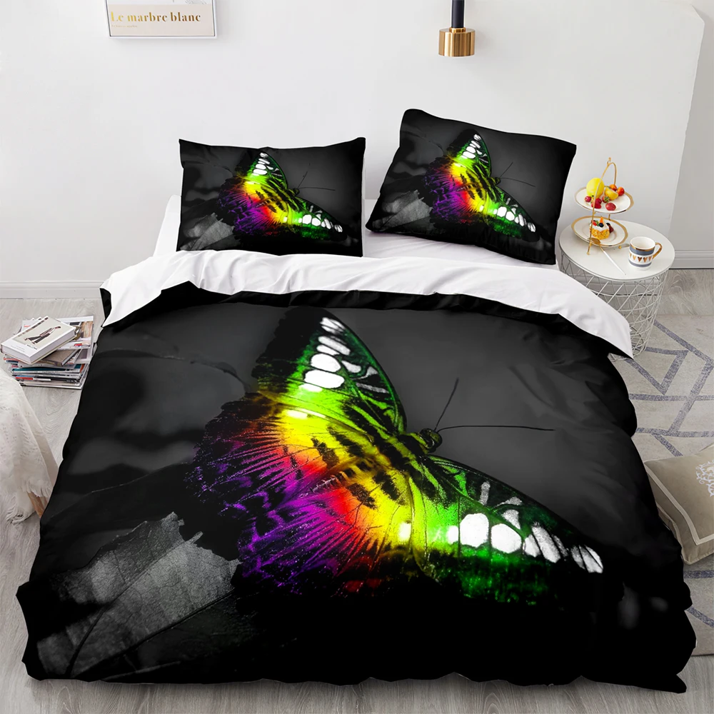 

Printed Butterfly Dark Bedspread Children Adult Children Bedspread Pillowcase Comforter Bedding