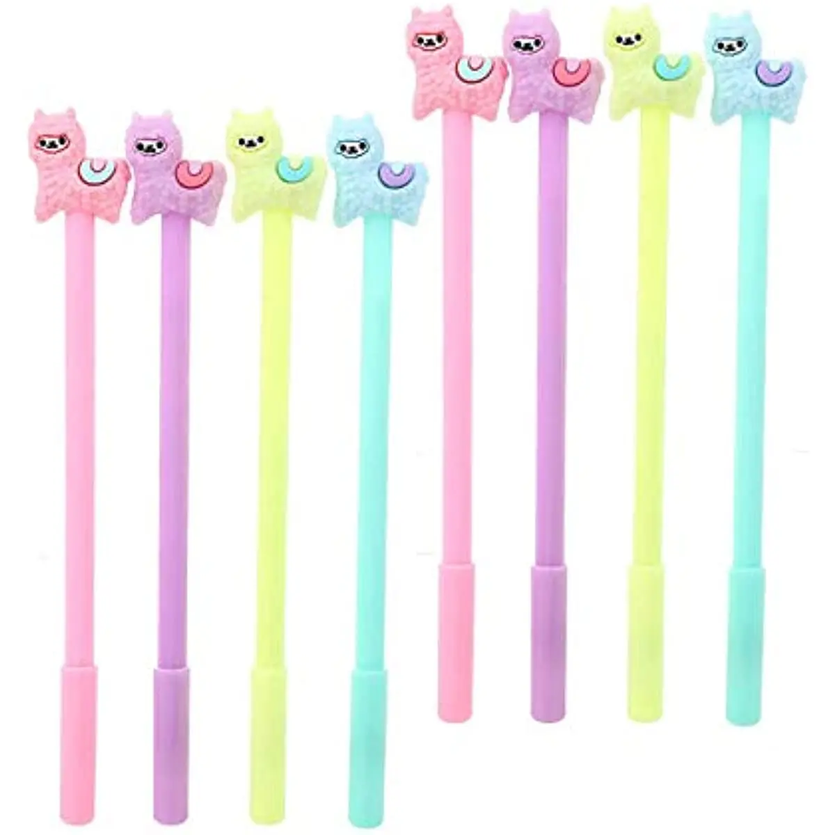 

100 Gel Pens Cute Colorful Kawaii Lovely Cartoon Animal Sheep Alpaca Pen Black Gel Ink Rollerball Pens Office School Stationery