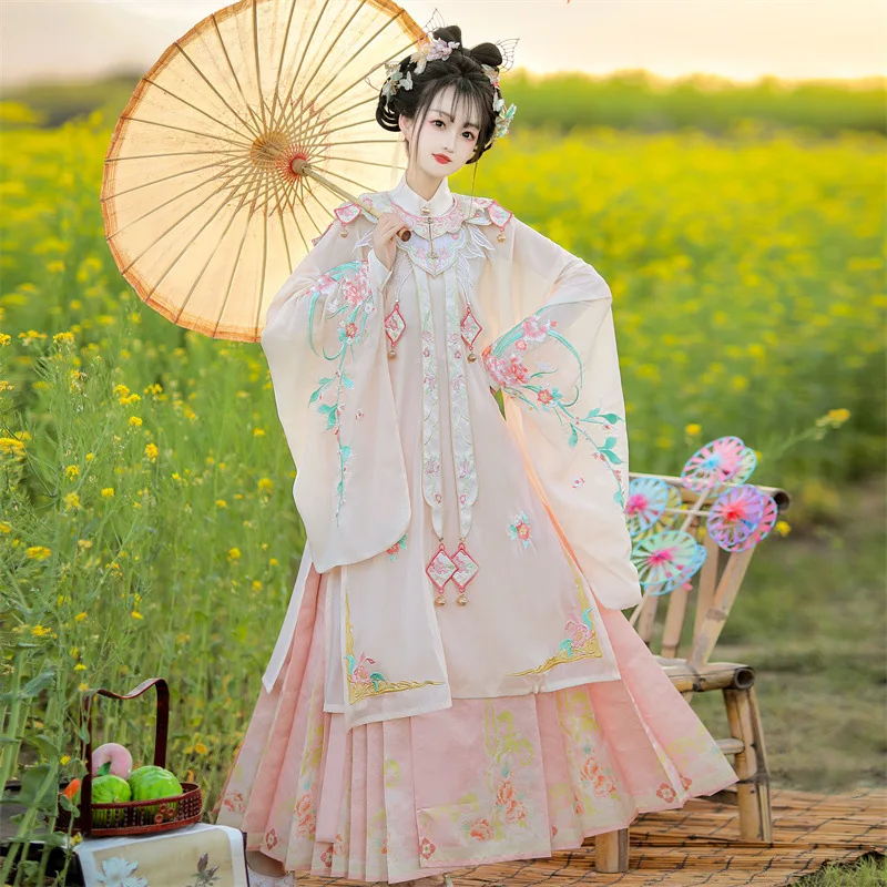 Hanfu женская новинка 2024 весенне-летняя улучшенная юбка-лошадь китайский ветер