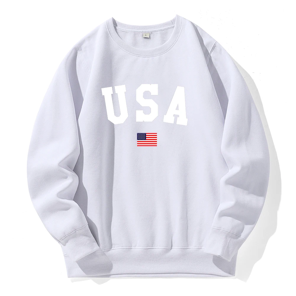 

Мужские толстовки с капюшоном и принтом флага США, свободная Базовая теплая флисовая толстовка, повседневный модный спортивный уличный удобный тренировочный костюм с капюшоном и круглым вырезом