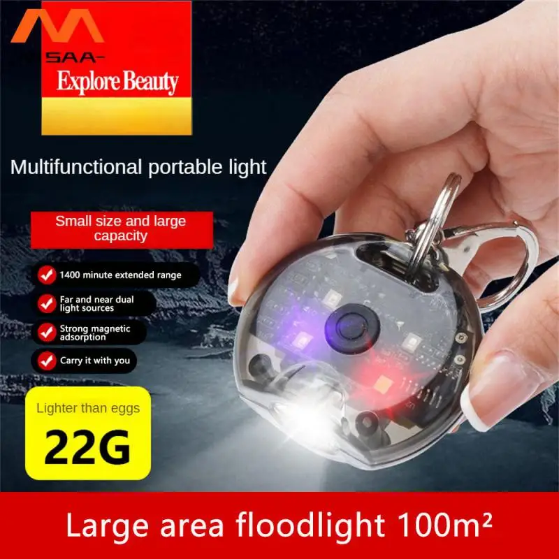 

Многофункциональный фонарик, практичный переносной светодиодный портативный мини-фонарик, брелок для ключей, многофункциональное уличное портативное освещение