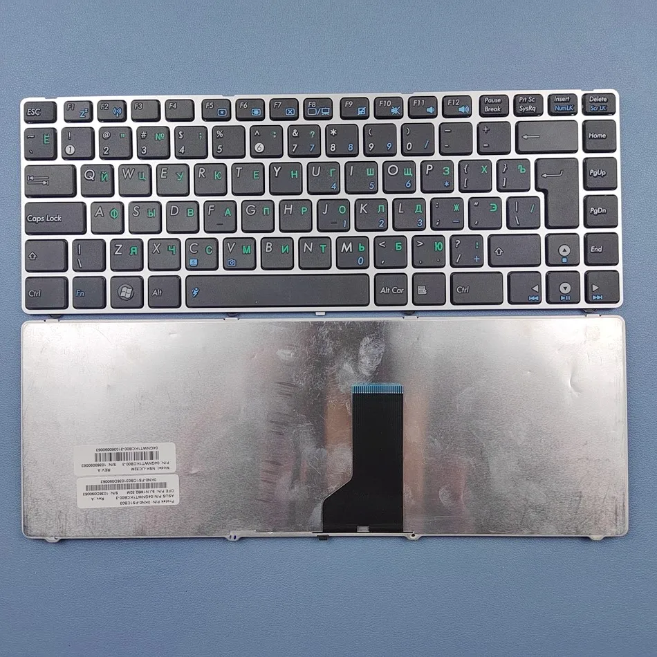 Русская клавиатура для ноутбука ASUS A42J X42 UL30 UL80 X43J K43 X43S K42 P43J UL30A UL30V с серебристой рамкой