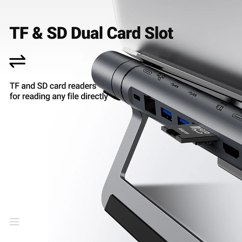 ACEFAST алюминиевый держатель для ноутбука 8 в 1 USB C концентратор док-станция 4K HDMI USB3.1