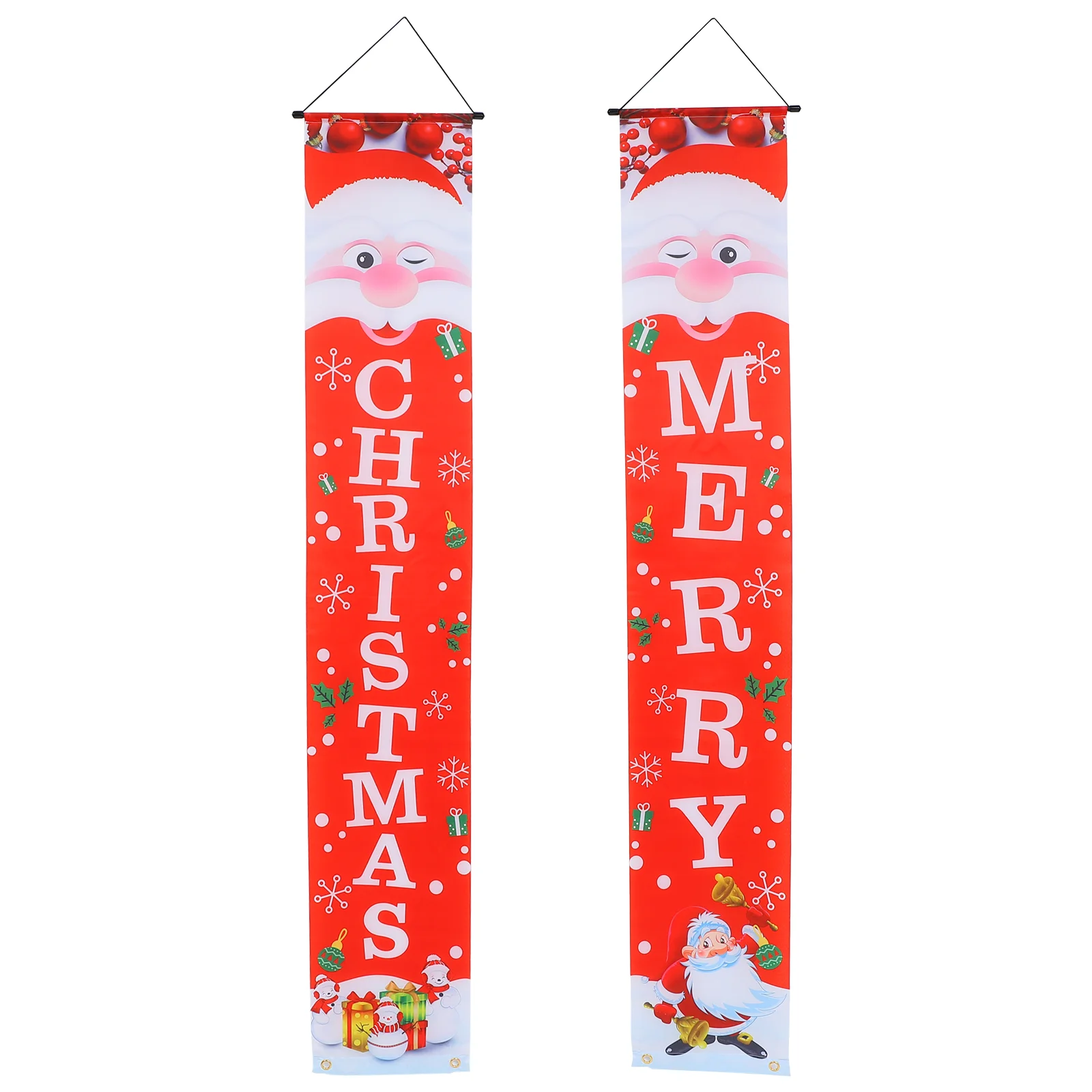 

1 Pair Merry Christmas Banners Decor Porch Sign Christmas Porch Banner Ornament