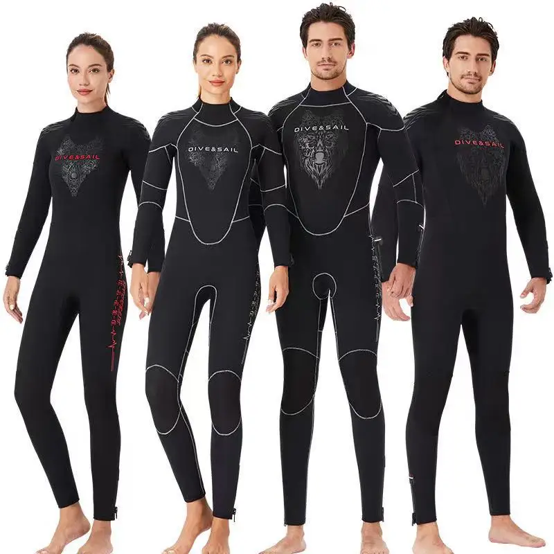 

DIVE&SAIL 5MM Neoprene Wetsuit MenWomen Scuba Deep Diving Suit Spearfishing Snorkeling Surfing One Piece Set Cold-proof Swimsuit