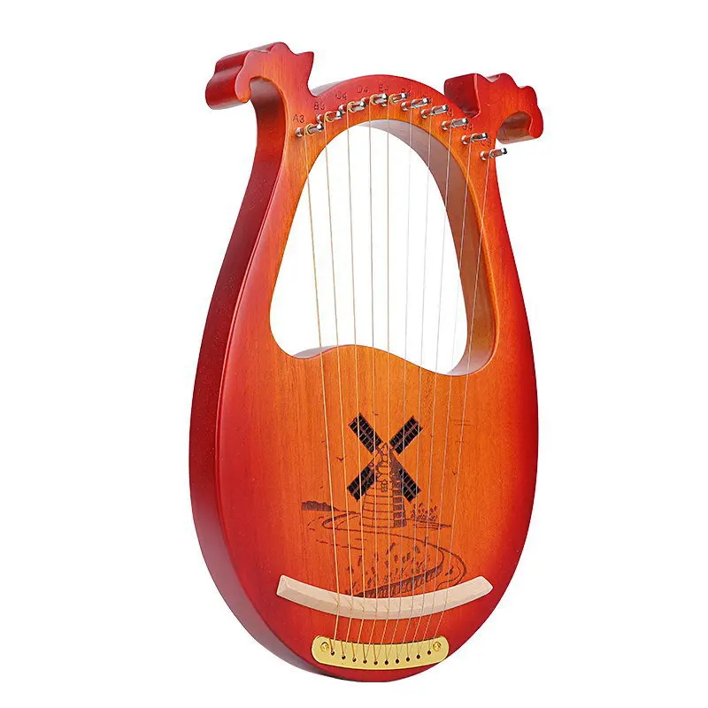 Chinese Wooden 6 String Harp Lira Music Toy Tool Chinese Traditional Harp String Instrument Estrumento Musical String Supplies enlarge