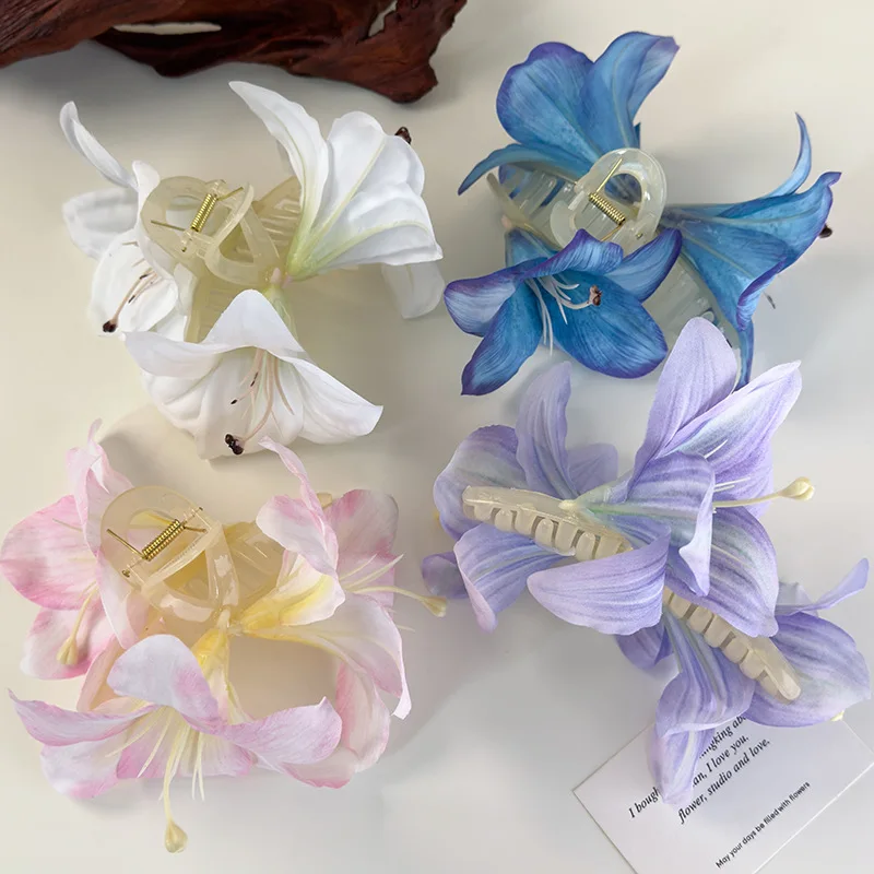 Заколки-крабы DS цветок лилии женские