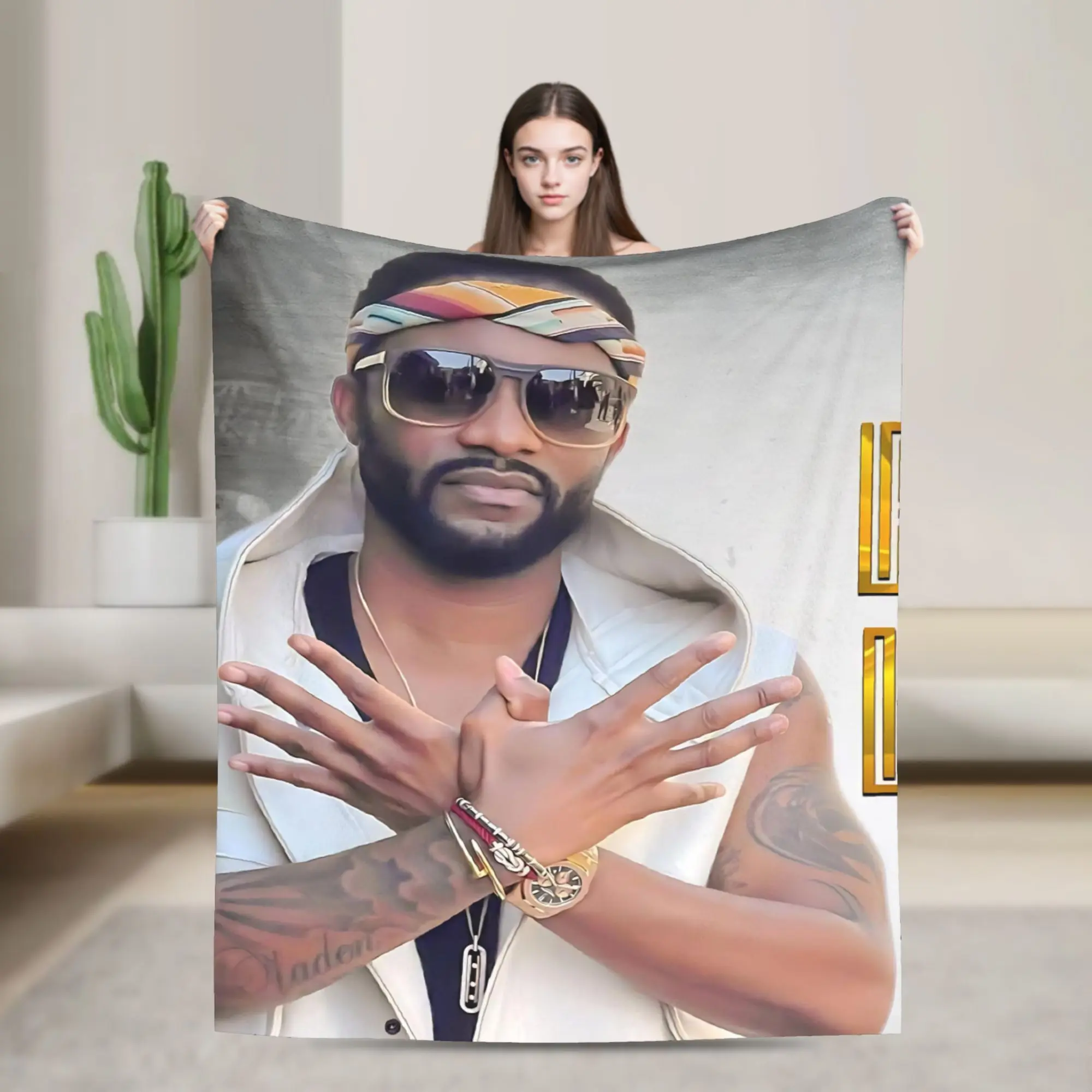 Фото Плюшевый плед Fally Ipupa (Конголезский певец) – Теплый, мягкий, для студентов, для улицы, фланелевое покрывало, накидка на диван/кровать №1