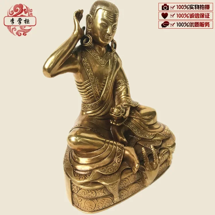 Тибетская тантра чистая бронза семь дюймов вездеходная статуя миллера Будды