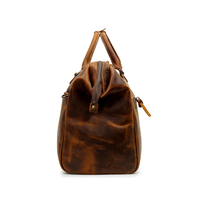 Men's Retro Leather Travel Bag First Layer Cowhide Large-capacity Travel Bag Business Trip Handbag Shoulder Messenger Bagpopular