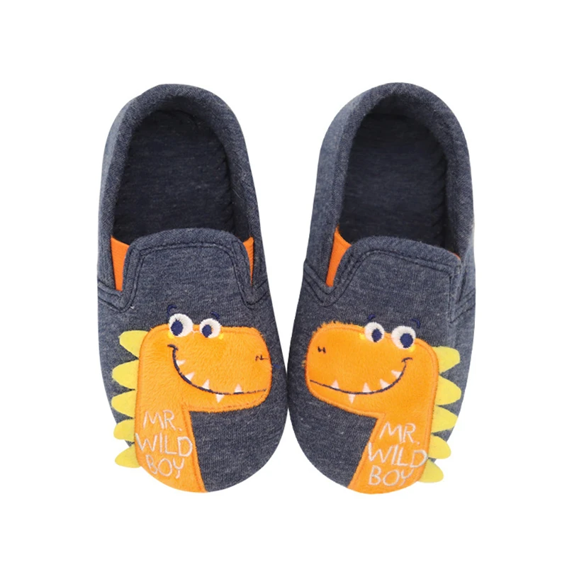 Children Anti-slip Home Shoes Baby Cotton Non-slip Floor Socks Boy Girl Dinosaur Embroidery Cartoon Kids Slippers