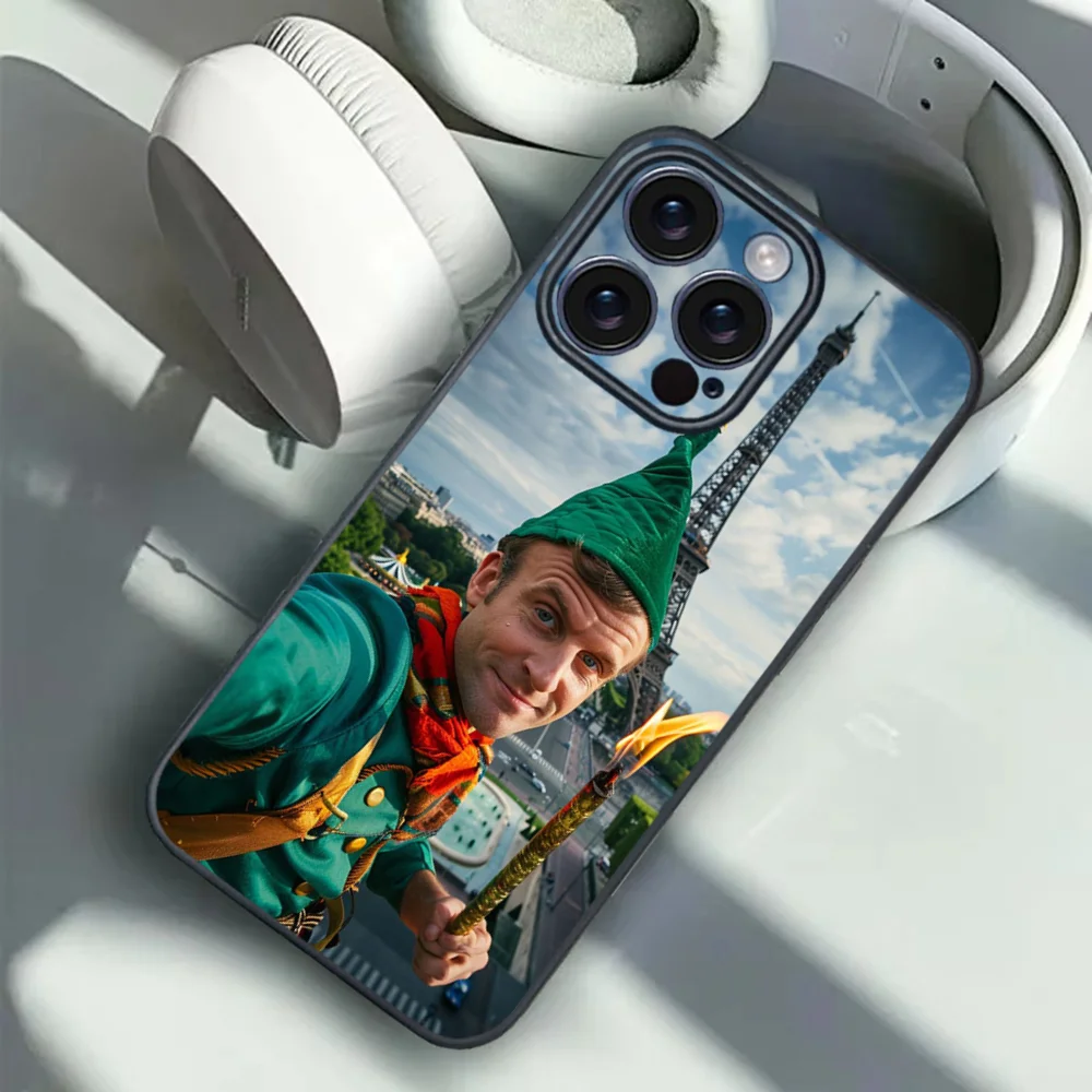 Французский чехол для телефона Immanuel M-Macron iPhone 16 15 14 13 12 11 PRO MAX PLUS мини-ТПУ приятный