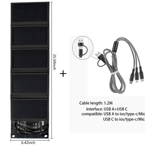 Складной внешний аккумулятор с солнечными панелями, usb, 5 В, 15 Вт