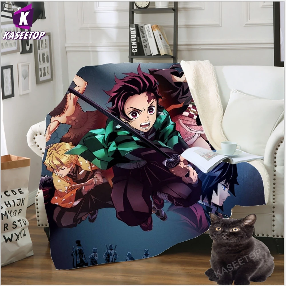 

2022 Anime My Hero Academia Tanjiro 3D Print Fleece Blanket For Beds Hiking Picnic Thick Quilt Bedspread Fleece Travel Camping