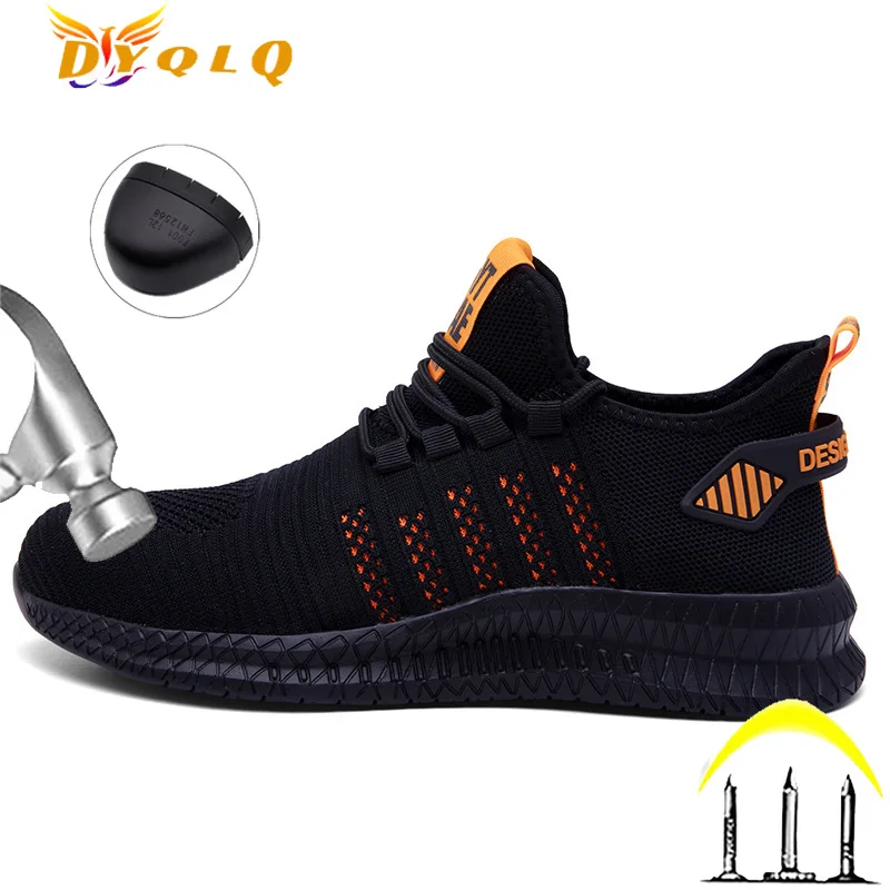 

Indestructible Safety Work Shoes Men/Women Fashion Punctureproof Steel Toe Shoe Lightweight Breathable Non-slip Shoes Plus Size