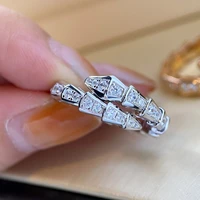 luxury zircon snake rings for women men wedding party jewelry elegant crystal open ring exquisite fashion creative lover gift