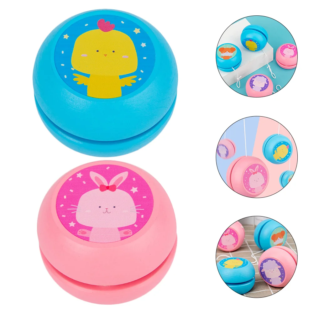

2pcs Yoyo Toys Funny Yo-Yo Playthings Wooden Yo-Yo Toys Children Educational