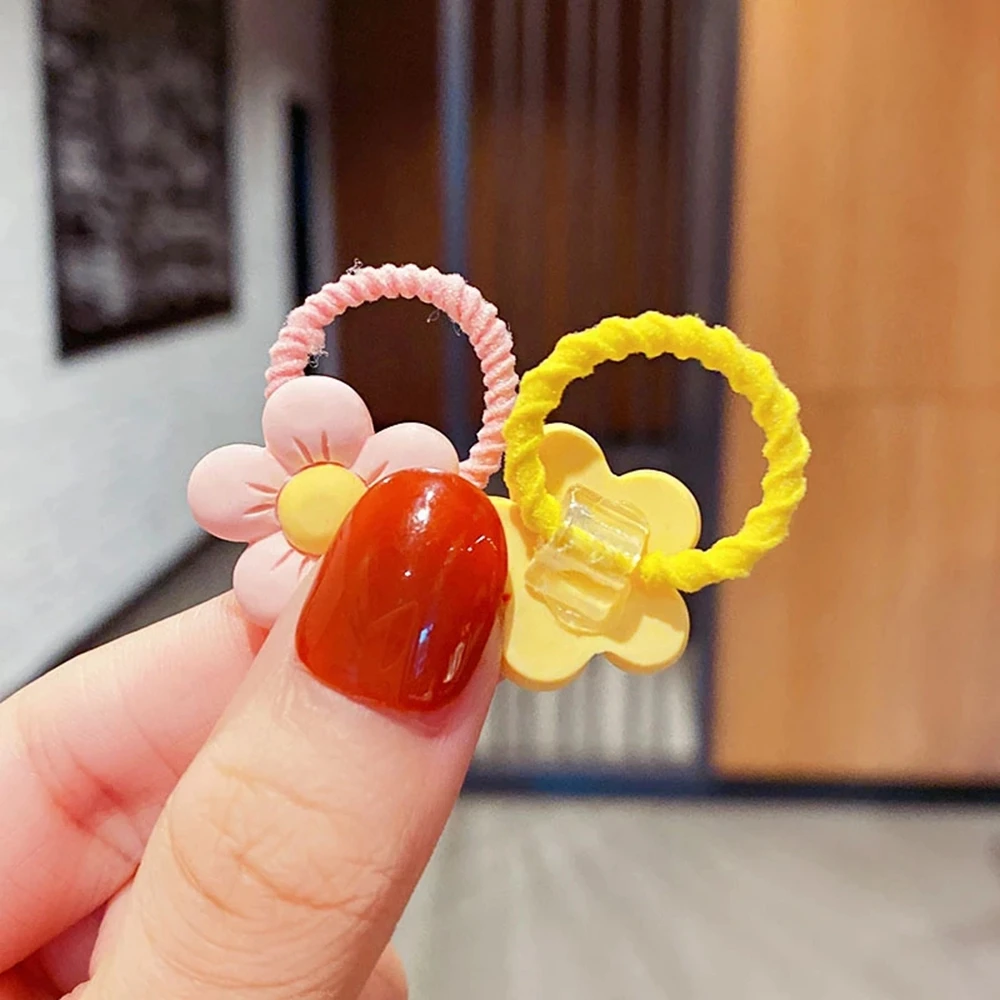 Фото 10PCS/Set New Girls Cute Cartoon Flower Small Scrunchie Kids Ponytail Hair Tie Elastic Bands Fashion Accessories Set - купить по 10PCS/Set New Girls Cute Cartoon Flower Small Scrunchie Kids Ponytail Hair Tie Elastic Bands Fashion Accessories Set - купить по