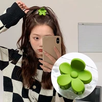 cute green flower small hair claws princess lovely hair clip hairpins ponytail hair accessories women girls hair styling tools