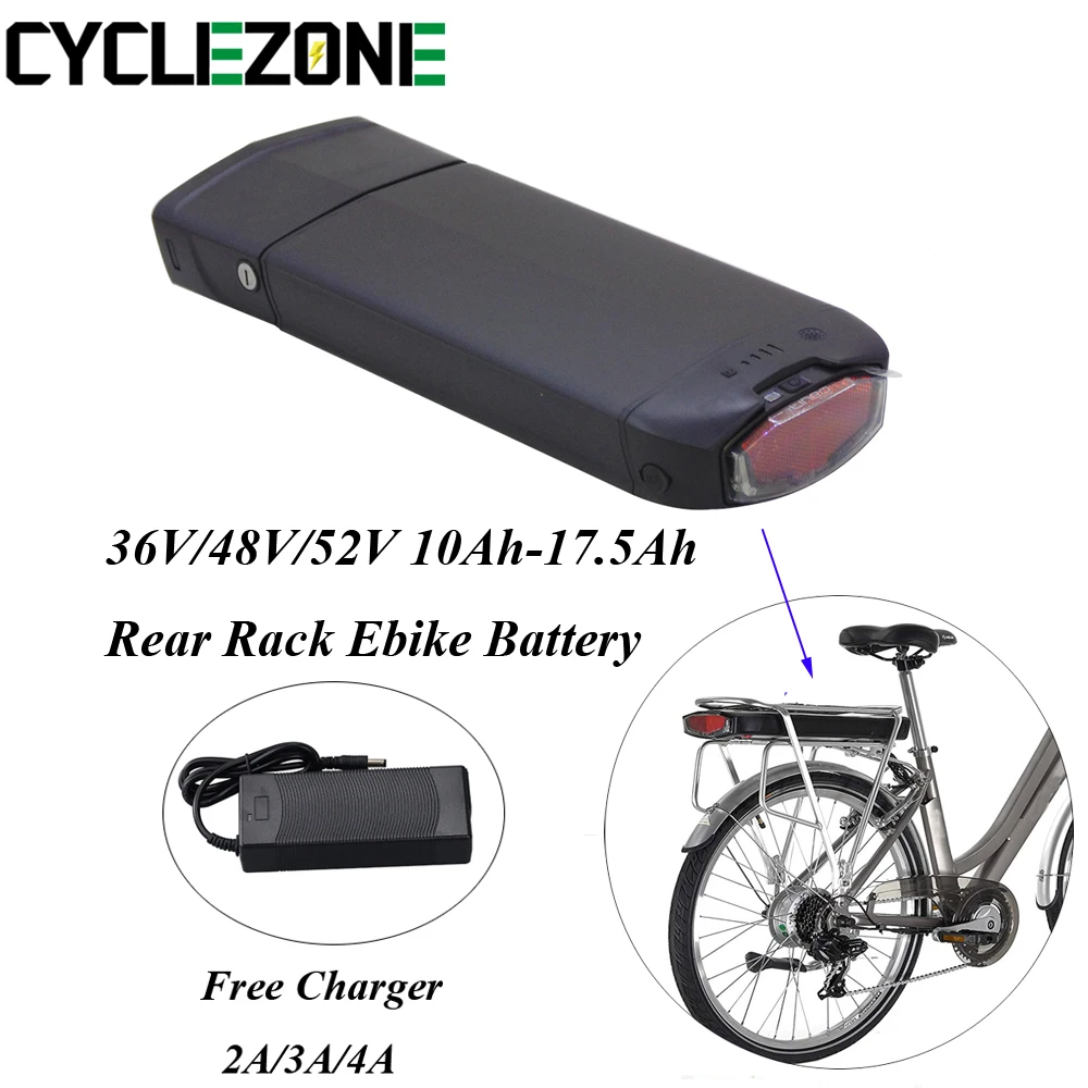 

36V 350W Rear Rack Ebike battery Ecomotion 36V 14.5Ah 17Ah 48V 13Ah 500W MOAR E-Lux Electric City Bike Luggage Carrier Battery