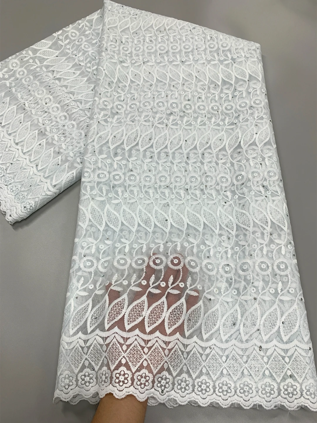 Горячая Распродажа французская молочная шелковая Тюлевая кружевная ткань 2023