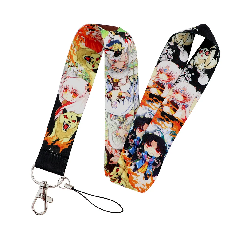 

1 шт. Мультяшные брелоки из японского аниме Inuyasha со шнурком, ремешок на шею, веревка, USB-ключ, ID-карта, бейдж, подвесные брелоки, игрушки