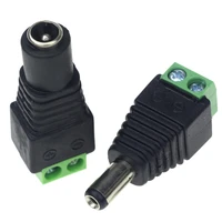 5pcs femalemale dc connector 2 15 5mm power jack adapter plug for led strip cctv security camera home applicance connector