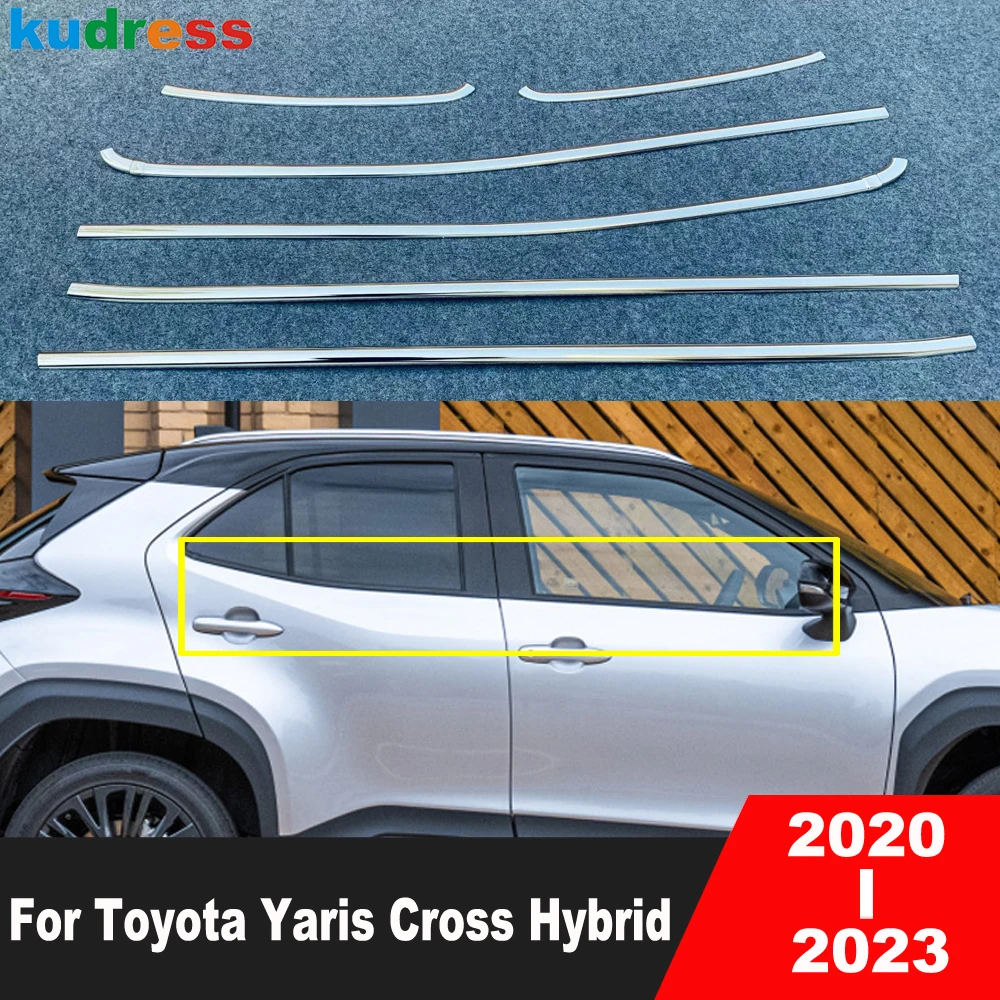

Bottom Window Sill Trim For Toyota Yaris Cross Hybrid 2020 2021 Chrome Windows Frame Molding Strips Car Accessories