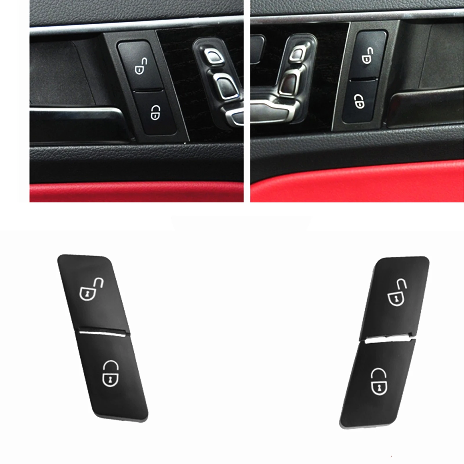 

Крышка кнопки управления замком передней левой и правой двери подходит для Mercedes Benz W204 W212 W207 2014-2018 черный внутренний выключатель для автомобиля