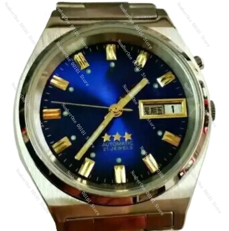 Старые восточные мужские полностью стальные водонепроницаемые автоматические