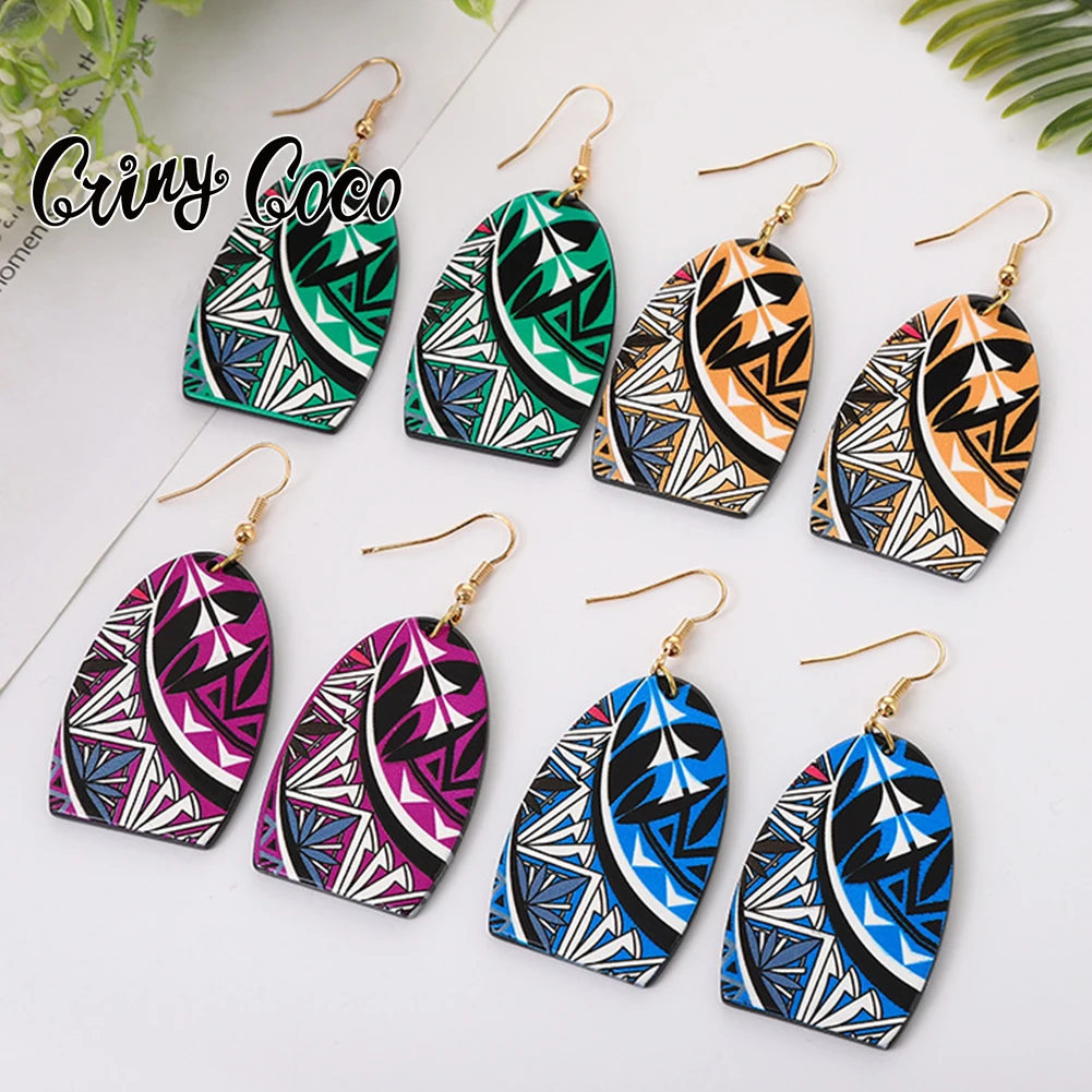 

Cring Coco Acrylic Dangle Earrings Island Jewelry Earring Hawaiian Flower Women's Drop Earrings for Women Christmas Gifts 2022